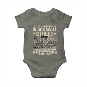 Black Wall Street Baby Onesie Never Forget 1906 1921 Tulsa Black History TS09 Military Green Print Your Wear