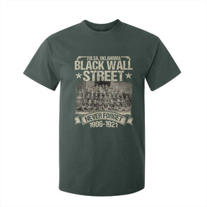 Black Wall Street T Shirt For Kid Never Forget 1906 1921 Tulsa Black History TS09 Dark Forest Green Print Your Wear