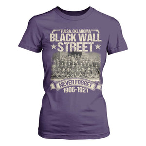 Black Wall Street T Shirt For Women Never Forget 1906 1921 Tulsa Black History TS09 Purple Print Your Wear