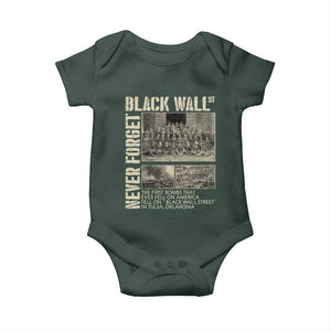 Black Wall Street Baby Onesie Never Forget Tulsa Black History Month TS09 Dark Forest Green Print Your Wear