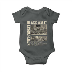 Black Wall Street Baby Onesie Never Forget Tulsa Black History Month TS09 Dark Heather Print Your Wear