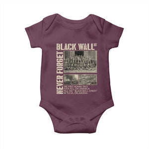 Black Wall Street Baby Onesie Never Forget Tulsa Black History Month TS09 Maroon Print Your Wear