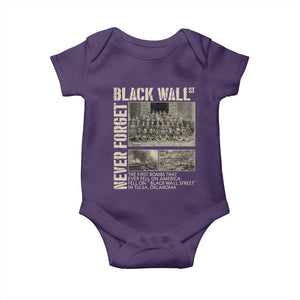 Black Wall Street Baby Onesie Never Forget Tulsa Black History Month TS09 Purple Print Your Wear