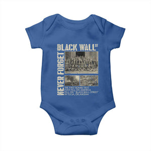 Black Wall Street Baby Onesie Never Forget Tulsa Black History Month TS09 Royal Blue Print Your Wear