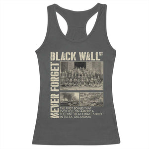 Black Wall Street Racerback Tank Top Never Forget Tulsa Black History Month TS09 Dark Heather Print Your Wear