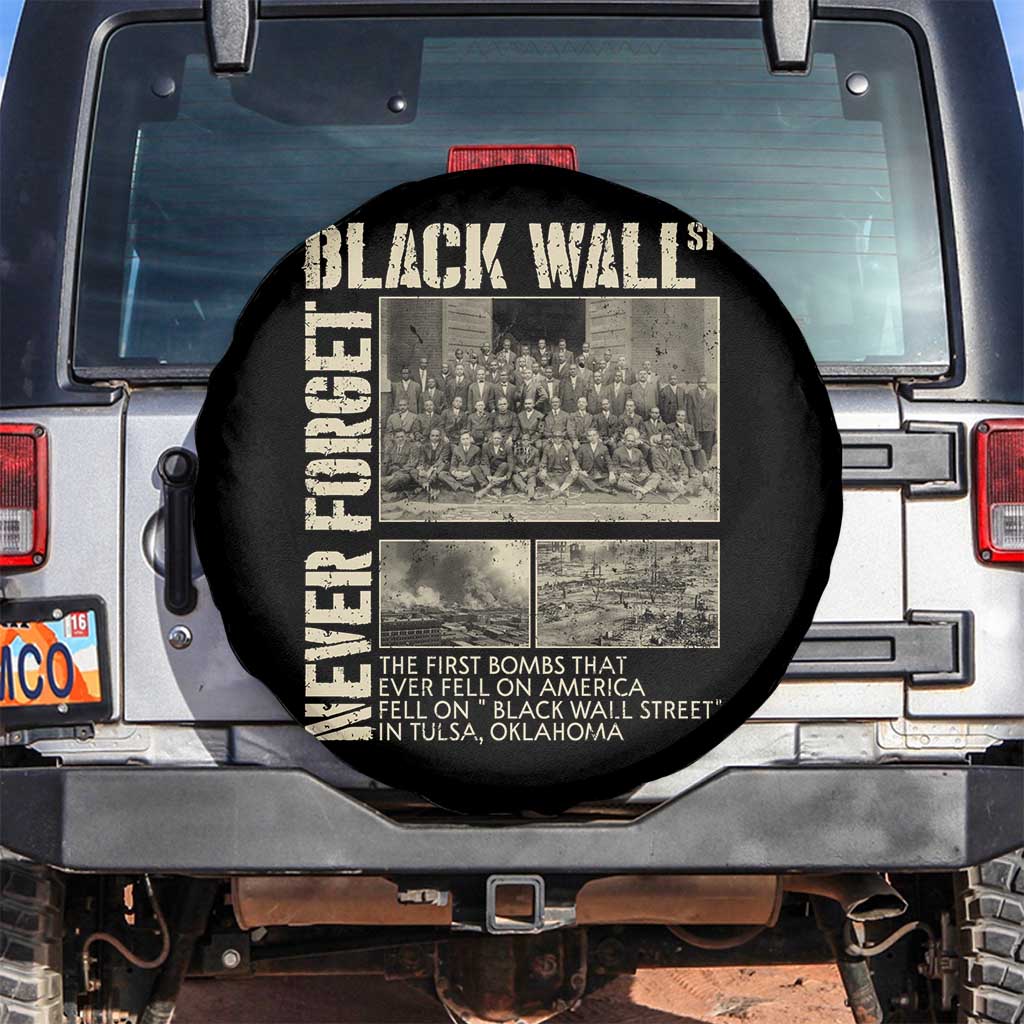 Black Wall Street Spare Tire Cover Never Forget Tulsa Black History Month TS09 No hole Black Print Your Wear