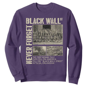 Black Wall Street Sweatshirt Never Forget Tulsa Black History Month TS09 Purple Print Your Wear