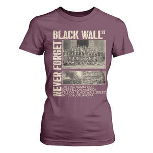 Black Wall Street T Shirt For Women Never Forget Tulsa Black History Month TS09 Maroon Print Your Wear