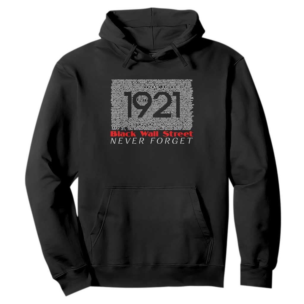 Black Wall Street Hoodie Never Forget 1921 Greenwood Tulsa Black History TS09 Black Print Your Wear