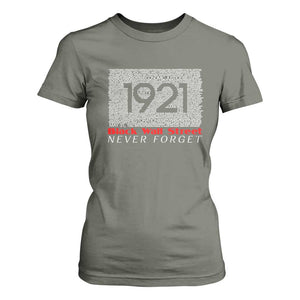 Black Wall Street T Shirt For Women Never Forget 1921 Greenwood Tulsa Black History TS09 Military Green Print Your Wear