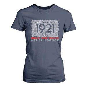 Black Wall Street T Shirt For Women Never Forget 1921 Greenwood Tulsa Black History TS09 Navy Print Your Wear