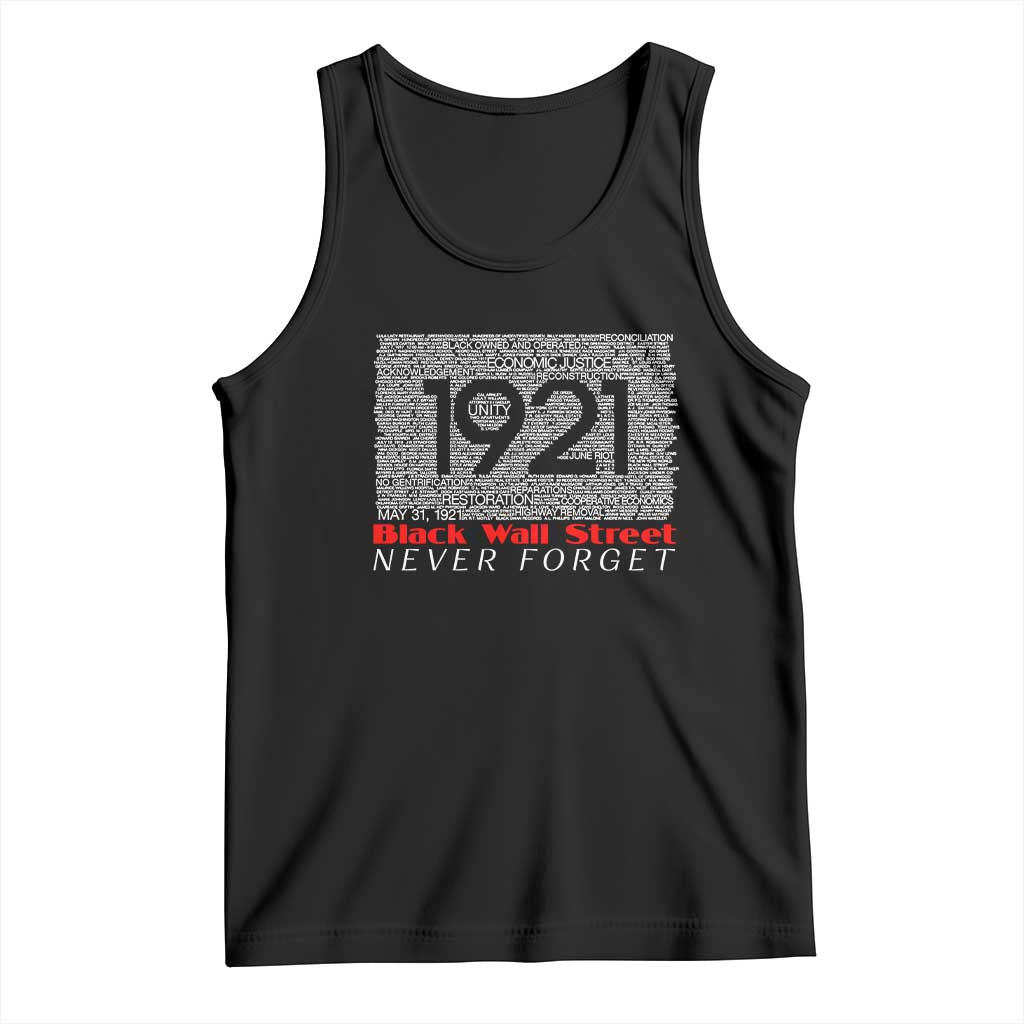 Black Wall Street Tank Top Never Forget 1921 Greenwood Tulsa Black History TS09 Black Print Your Wear