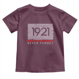 Black Wall Street Toddler T Shirt Never Forget 1921 Greenwood Tulsa Black History TS09 Maroon Print Your Wear