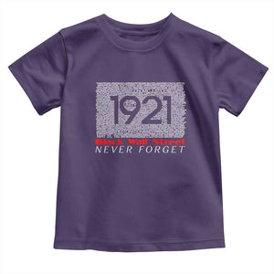 Black Wall Street Toddler T Shirt Never Forget 1921 Greenwood Tulsa Black History TS09 Purple Print Your Wear