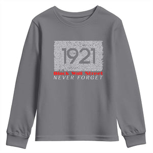 Black Wall Street Youth Sweatshirt Never Forget 1921 Greenwood Tulsa Black History TS09 Charcoal Print Your Wear