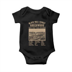 Black Wall Street Baby Onesie Never Forget 1921 Tulsa Black History Retro TS09 Black Print Your Wear