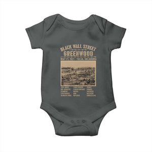 Black Wall Street Baby Onesie Never Forget 1921 Tulsa Black History Retro TS09 Dark Heather Print Your Wear