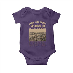 Black Wall Street Baby Onesie Never Forget 1921 Tulsa Black History Retro TS09 Purple Print Your Wear