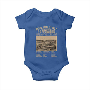 Black Wall Street Baby Onesie Never Forget 1921 Tulsa Black History Retro TS09 Royal Blue Print Your Wear