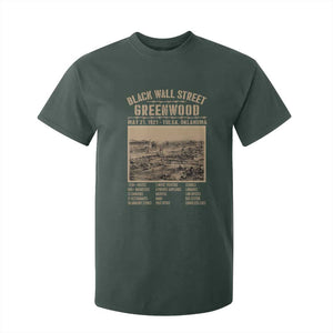 Black Wall Street T Shirt For Kid Never Forget 1921 Tulsa Black History Retro TS09 Dark Forest Green Print Your Wear