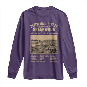 Black Wall Street Long Sleeve Shirt Never Forget 1921 Tulsa Black History Retro TS09 Purple Print Your Wear