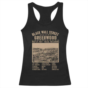 Black Wall Street Racerback Tank Top Never Forget 1921 Tulsa Black History Retro TS09 Black Print Your Wear