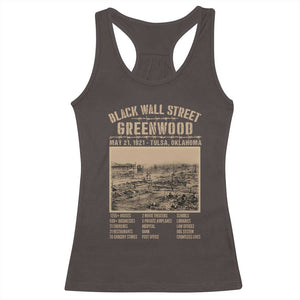 Black Wall Street Racerback Tank Top Never Forget 1921 Tulsa Black History Retro TS09 Dark Chocolate Print Your Wear