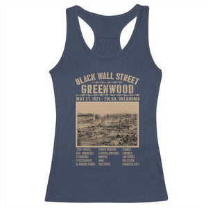 Black Wall Street Racerback Tank Top Never Forget 1921 Tulsa Black History Retro TS09 Navy Print Your Wear