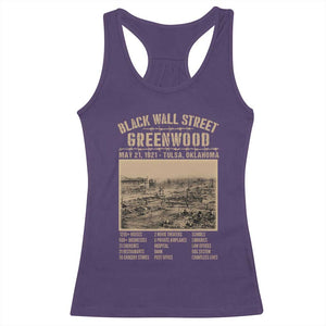 Black Wall Street Racerback Tank Top Never Forget 1921 Tulsa Black History Retro TS09 Purple Print Your Wear