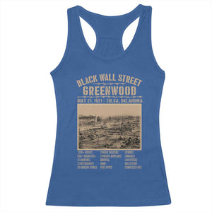 Black Wall Street Racerback Tank Top Never Forget 1921 Tulsa Black History Retro TS09 Royal Blue Print Your Wear