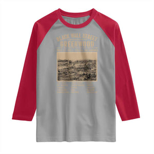 Black Wall Street Raglan Shirt Never Forget 1921 Tulsa Black History Retro TS09 Sport Gray Red Print Your Wear