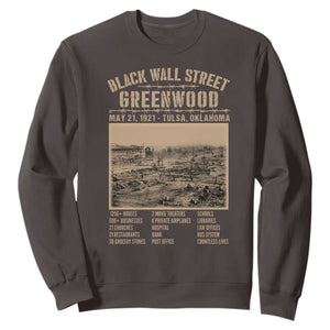 Black Wall Street Sweatshirt Never Forget 1921 Tulsa Black History Retro TS09 Dark Chocolate Print Your Wear