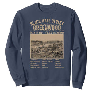 Black Wall Street Sweatshirt Never Forget 1921 Tulsa Black History Retro TS09 Navy Print Your Wear