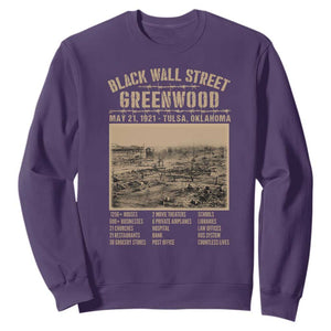 Black Wall Street Sweatshirt Never Forget 1921 Tulsa Black History Retro TS09 Purple Print Your Wear