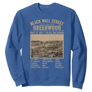 Black Wall Street Sweatshirt Never Forget 1921 Tulsa Black History Retro TS09 Royal Blue Print Your Wear