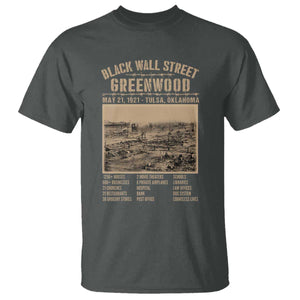 Black Wall Street T Shirt Never Forget 1921 Tulsa Black History Retro TS09 Dark Heather Print Your Wear