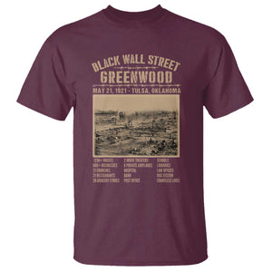 Black Wall Street T Shirt Never Forget 1921 Tulsa Black History Retro TS09 Maroon Print Your Wear