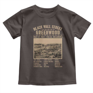 Black Wall Street Toddler T Shirt Never Forget 1921 Tulsa Black History Retro TS09 Dark Chocolate Print Your Wear