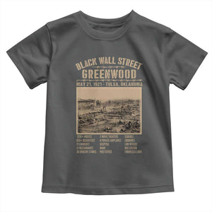 Black Wall Street Toddler T Shirt Never Forget 1921 Tulsa Black History Retro TS09 Dark Heather Print Your Wear