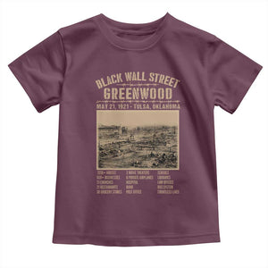 Black Wall Street Toddler T Shirt Never Forget 1921 Tulsa Black History Retro TS09 Maroon Print Your Wear