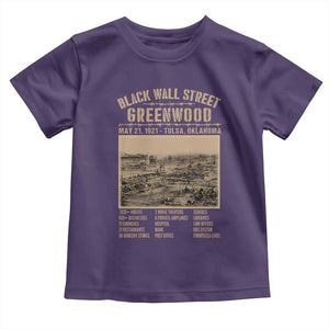 Black Wall Street Toddler T Shirt Never Forget 1921 Tulsa Black History Retro TS09 Purple Print Your Wear