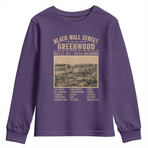 Black Wall Street Youth Sweatshirt Never Forget 1921 Tulsa Black History Retro TS09 Purple Print Your Wear