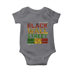 Never Forget Black Wall Street Baby Onesie Greenwood Tulsa Oklahoma Black History TS09 Charcoal Print Your Wear