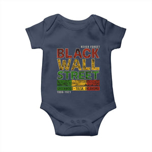 Never Forget Black Wall Street Baby Onesie Greenwood Tulsa Oklahoma Black History TS09 Navy Print Your Wear