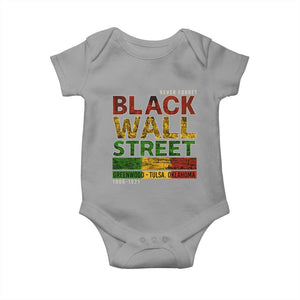 Never Forget Black Wall Street Baby Onesie Greenwood Tulsa Oklahoma Black History TS09 Sport Gray Print Your Wear