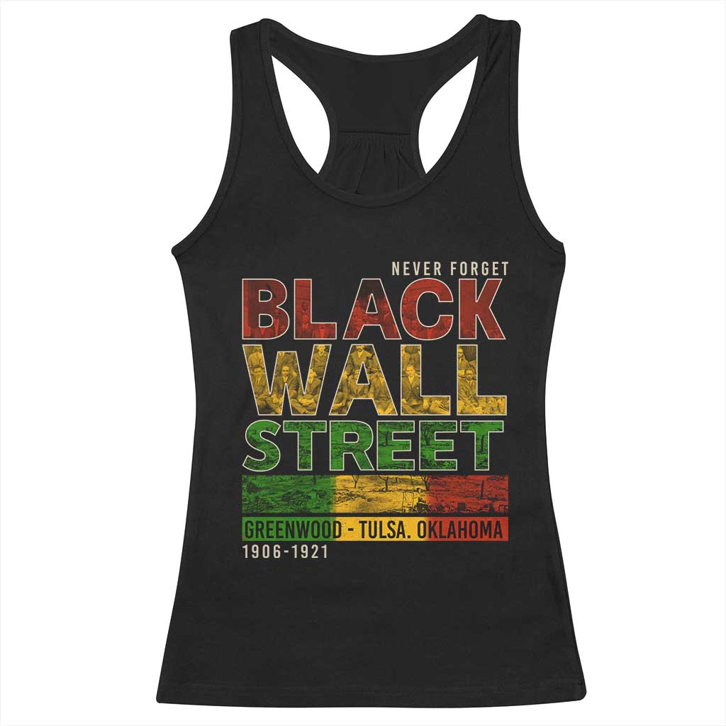 Never Forget Black Wall Street Racerback Tank Top Greenwood Tulsa Oklahoma Black History TS09 Black Print Your Wear