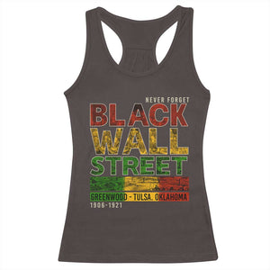 Never Forget Black Wall Street Racerback Tank Top Greenwood Tulsa Oklahoma Black History TS09 Dark Chocolate Print Your Wear