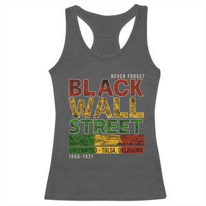 Never Forget Black Wall Street Racerback Tank Top Greenwood Tulsa Oklahoma Black History TS09 Dark Heather Print Your Wear