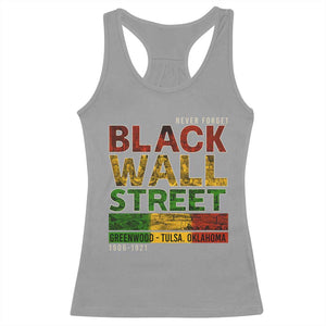 Never Forget Black Wall Street Racerback Tank Top Greenwood Tulsa Oklahoma Black History TS09 Sport Gray Print Your Wear