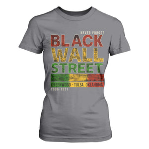 Never Forget Black Wall Street T Shirt For Women Greenwood Tulsa Oklahoma Black History TS09 Charcoal Print Your Wear